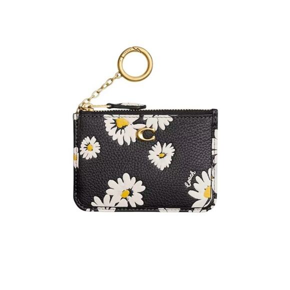 Coach Women's Skinny Black Daisy Floral Print Wallet - Picture 1 of 4
